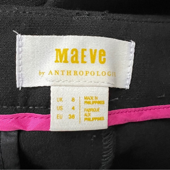 Anthropologie MAEVE Avery Pleated Trousers Wide Leg Pants High Waist Black NWT 4 - Picture 9 of 9